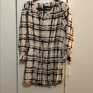 Beige and white dress